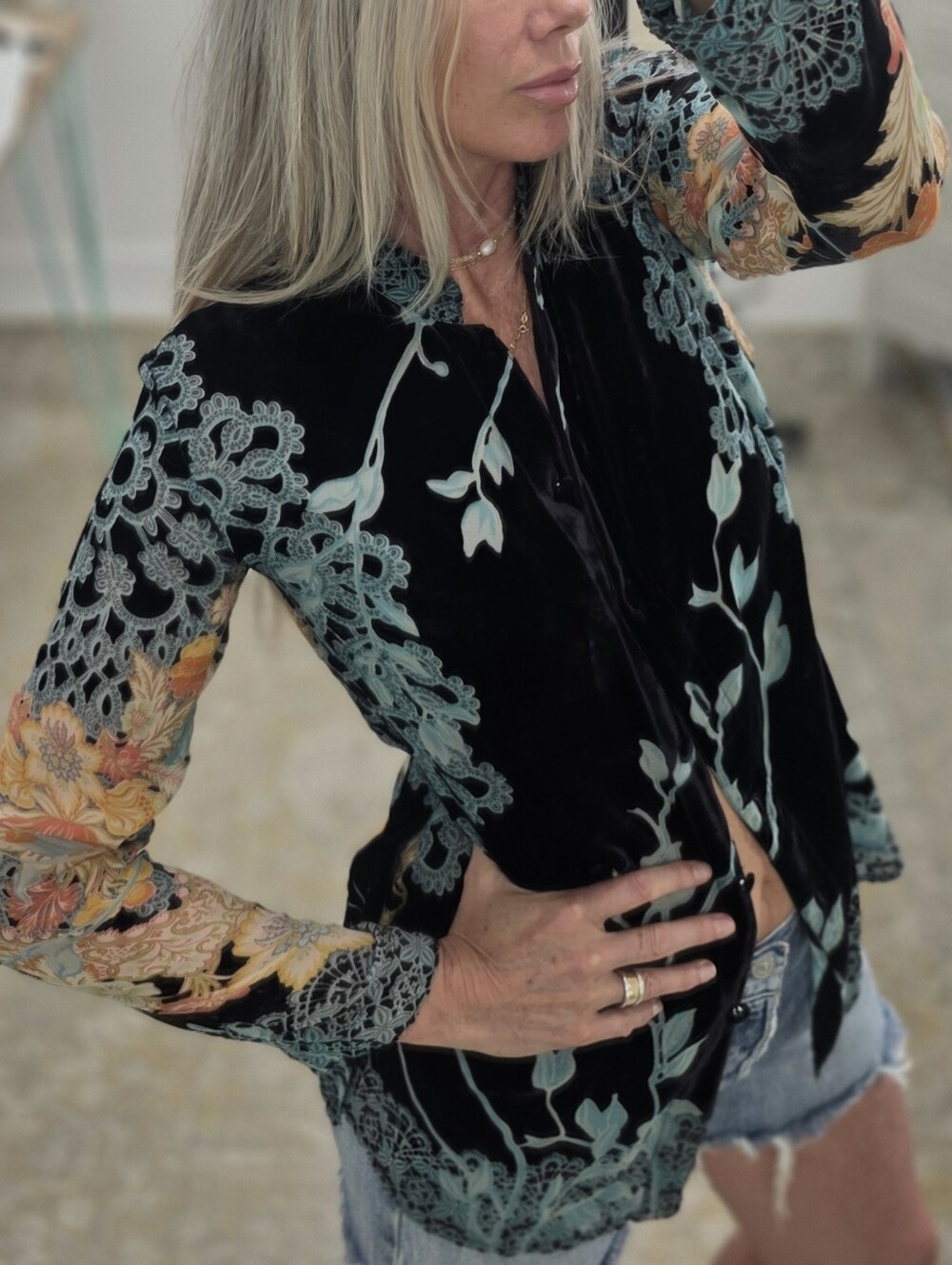 Vintage Velvet Burnout Tunic
